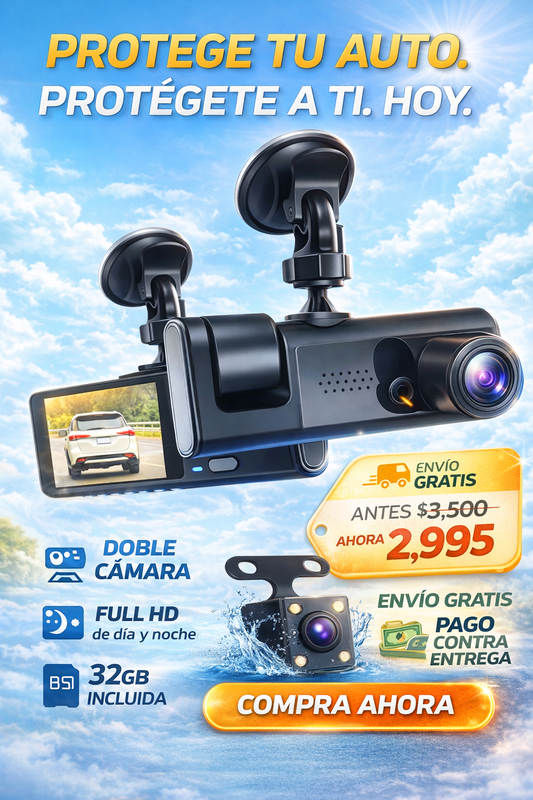 Conduce Seguro y Tranquilo – Cámara Vehicular Doble con Envío Gratis